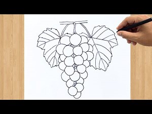 Simple Grapes Drawing: Easy Tutorial Step by Step