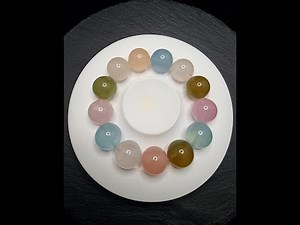 Gelang Batu Rainbow Morganite Full Natural Calming Stone HQ 15mm F1433