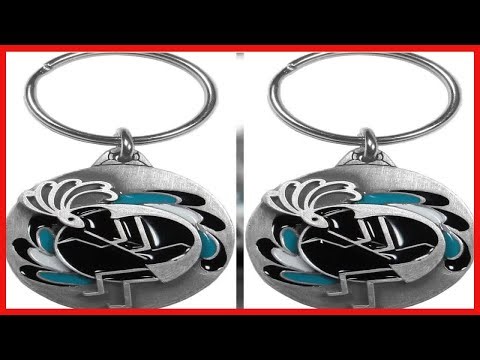 Native American Cast Metal Key Chain With Turquoise Inspired Enamel Detail