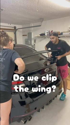 Debadging and clipping the wing on the STI! 😬#automobile