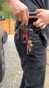 Looping your handmade leather tool belt sheath. Gear you can count on to last! Shop all options, available in belt loop or clips, have your gear and wear it too! #tools #sheath #organizer #belt #work #worklife #boots #oregon #pnw #technician #mechanic #automotive #electrician Shop leather gear at www.taleofknives.com | Tale of Knives