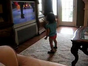 Bella tap dancing with barney