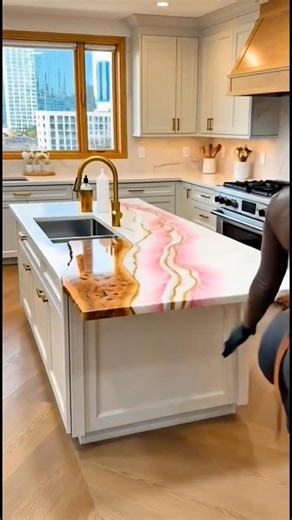 I Poured CHERRY BLOSSOM Pink Into a Live Edge Countertop 🌸 The Result is STUNNING