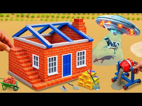 UFO Burns Down a House | DIY Science Project: Building a Sturdy Mini Concrete House Against Aliens