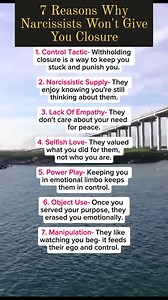 7 Reasons Why Narcissists Won't Give You Closure‼️ #narcissisticpersonalitydisorder #narcissisticabuseawareness #TheAbused #awareness | 𝕿𝖍𝖊 𝕬𝖇𝖚𝖘𝖊𝖉