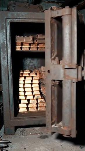 Opening An Antique Safe Filled With Gold Bars #treasure