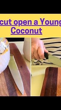 How to cut open a young Thai coconut