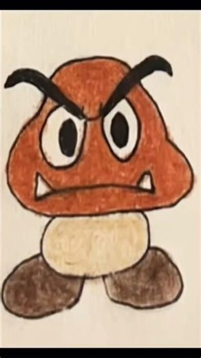 How to draw Goomba 🍄 (Mario) #shorts #marioart #art