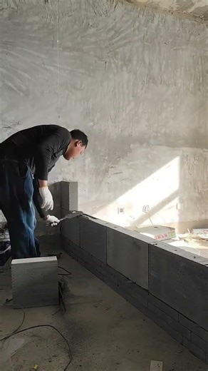 Concrete block wall assembly creates clean interior room structure #popular #construction #building