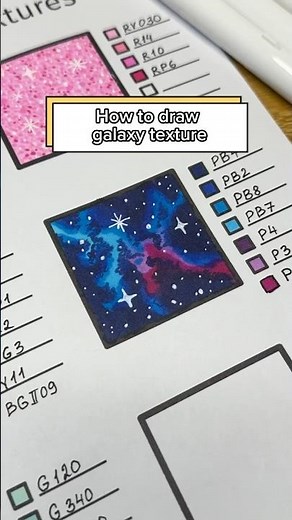 How to draw a galaxy texture with markers | Relaxing step-by-step art #shorts #coloring #tutorial
