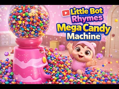 🍭Mega Candy Machine Learn Colors with Colorful Candies Nursery Rhymes & Kids Songs Little Bot Rhymes