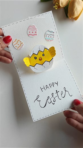 CREATE Adorable EASTER EGG POP-UP CARD in Minutes 🐥 #diy #easter #papercrafts