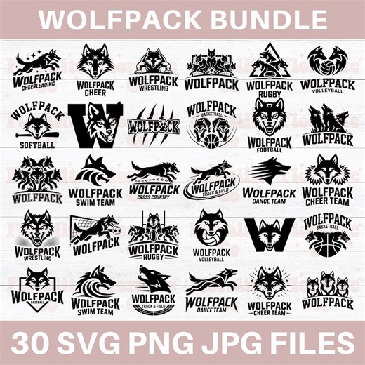 Wolfpack Svg Bundle, Wolfpack Mascot Png, Wolfpack Pride Football Mom, Wolfpack Cut File for Cricut, Wolfpack Claws Svg, Wolfpack Cheer Mom - Etsy