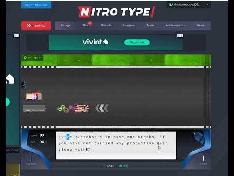 playing three rounds of nitro type to see my average typing speed #type #nitrotype #race