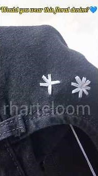 Easy Floral Embroidery on Jeans 🧵🌼| Easy for Beginners ❤️ #shorts