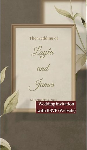 Wedding invitation with RSVP (Website)