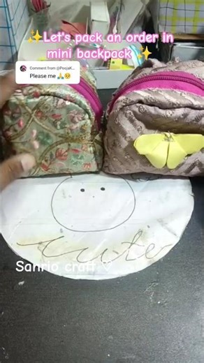 let's pack on fake order in mini backpack 🎒#diy #asmr #mini backpack 🎒#sanrio craft..