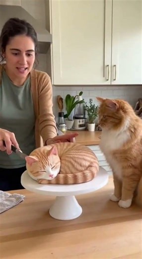 Real Cat vs Hyper-Realistic Cat Cake (VIRAL)😱