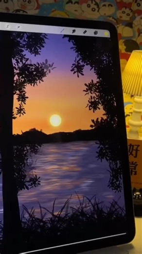 Painting a sunset 🌅 in Procreate