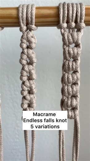 Macrame knot * 5 Endless Falls Knot variations * nudos de macramé #macrameknot #endlessfallsknot #endlessfall #nudosmacrame #nudosdemacrame