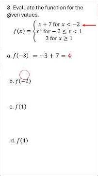 Evaluating a Piecewise Function - Test Problem 8