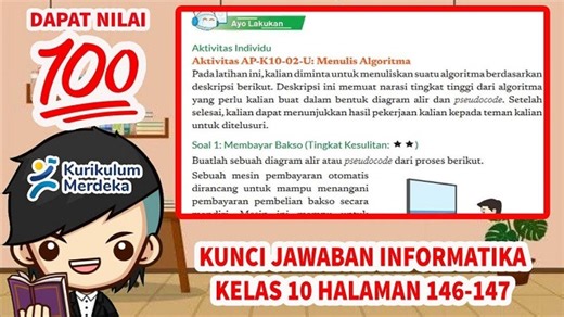 Kunci Jawaban Soal Informatika Kelas 10 Hal 146 147: Buatlah Sebuah Diagram Alir atau Pseudocode! - Tribunnewsmaker.com