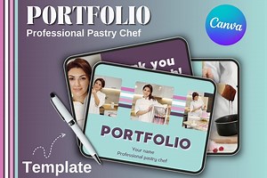 Professional Pastry Chef Portfolio Template | Portfolio Template Canva | Presentation of Services | Digital Portfolio | Portfolio Editable - Etsy