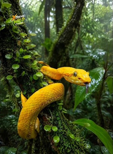Nature’s Most Beautiful Predator — The Deadly Eyelash Viper! 🐍🌿