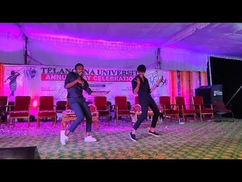 Telangana University Annual Day Celebrations || RAJESH & NIKESH DANCE PERFORMANCE