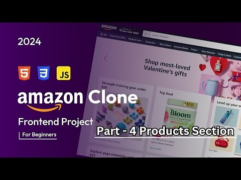Create Amazon Clone Using HTML, CSS and JavaScript | Frontend Project For Beginners | Part-4