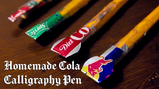 How To Make A Cola Calligraphy Pen   FREE Downloadable Template | Made by Edgar