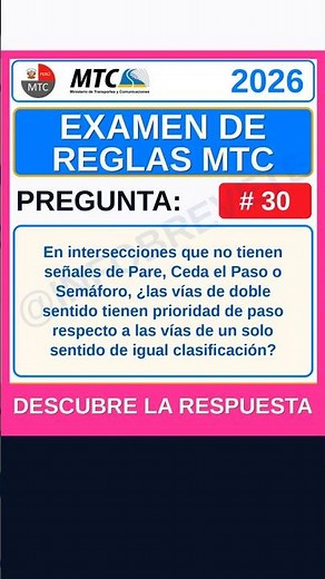 MTC Rules Exam Mock Test | 30 | A1 Driver's License #shorts