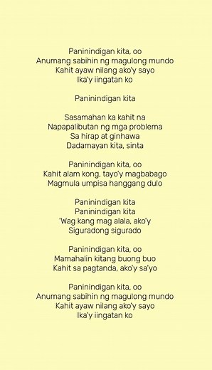 Paninindigan Kita - Ben & Ben: Lyrics, Karaoke, and Chords