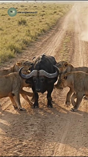 Buffalo Bull Destroys Lion Ambush
