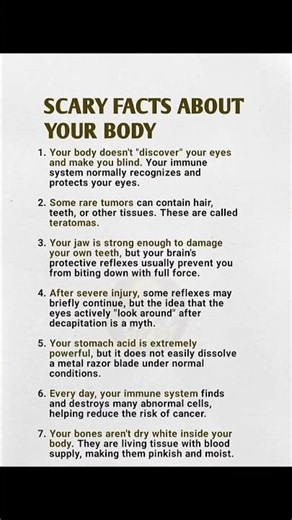 Scary body facts that are 100% real. 😨🫀