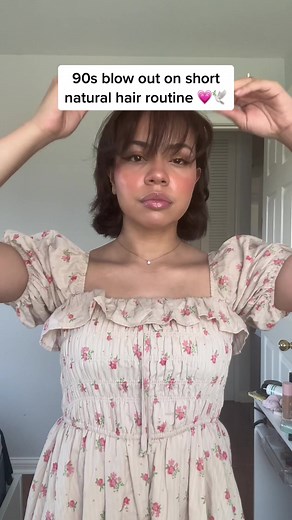 90s Inspired Blow Out on Short Natural Hair