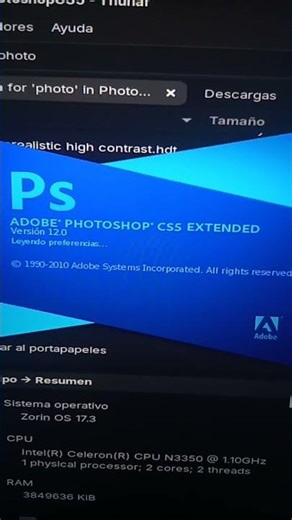 Photoshop CS5 EXTENDED en zorinOS