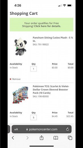 Free Pokemon Center Sitting Cuties Plush! Kind of!