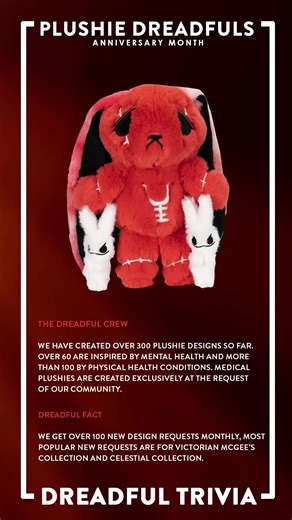 Plushie Dreadfuls anniversary week is almost over but the best is yet to come 🎉 More dreadful fun ahead 💀🖤 #PlushieDreadfuls #StayDreadful