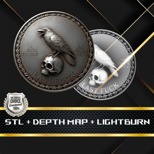 Last FCK Coin Depth Map: 3D Embossing Laser Engrave STL and Heigth Map Files for Laser Fiber - Etsy