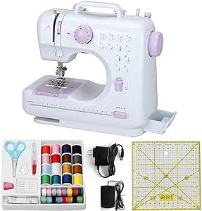 Mini Sewing Machine for Beginners,12 Stitches with Foot Pedal Portable Sewing Machine