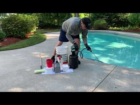 Sealing Cement Pool Deck with Ghostshield 8505