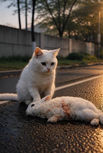 दिल दहला देने वाला हादसा! बिल्ली ने खरगोश दोस्त को खो दिया 🥺 | #shorts #ai #aistory