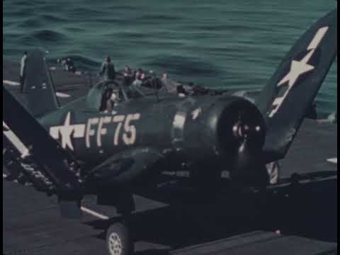 Aircraft Landings and Deck Handling USS Cape Gloucester (CVE-109) May 1945 WW2