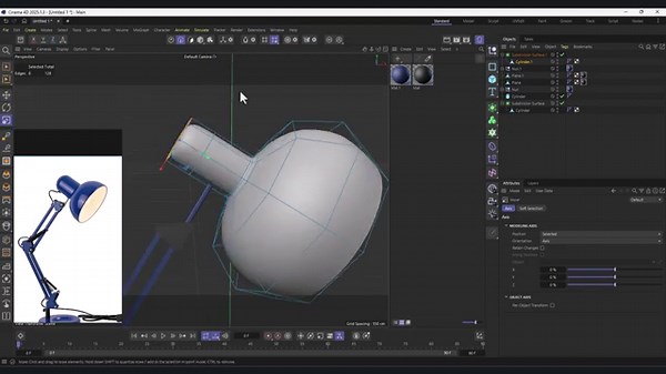 Cinema 4D Hard Surface 3D Modeling: Desk Lamp Tutorial