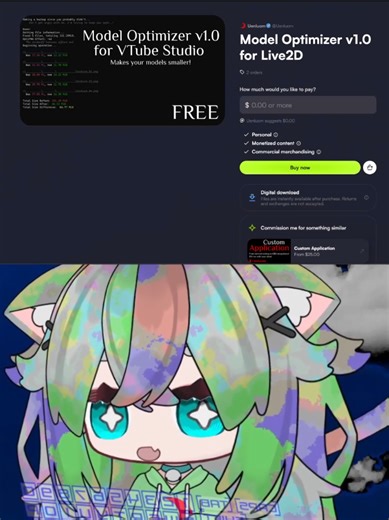 I made an app to optimize your #live2d #vtuber models #envtuber #free https://VGen.co/Uenluom/shop