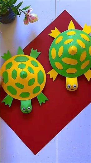 Easy paper turtle craft at home DIY #art #diy #craft