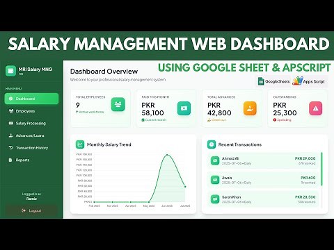 Employee Salary Management System | HR Payroll Dashboard with Google Sheets DB | D27