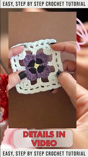 How to Crochet a Violet Granny Square Easy Step by Step Tutorial #crochet