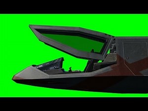 Spaceship Cockpit open/close animation 1 - green screen - free use